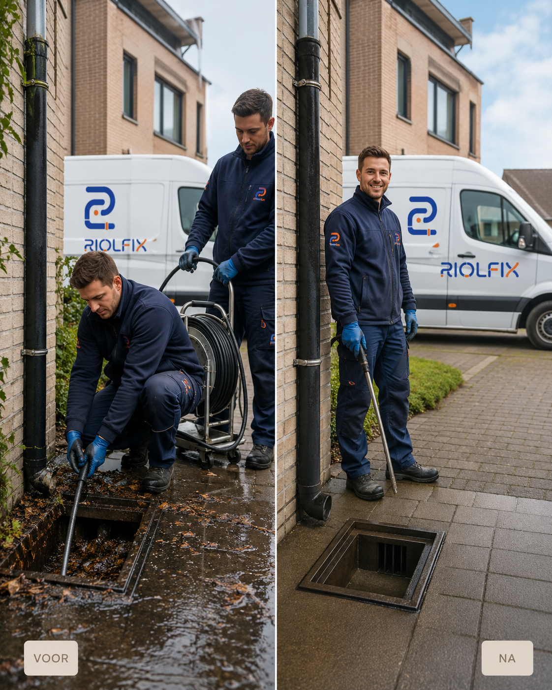 Voor en na reiniging