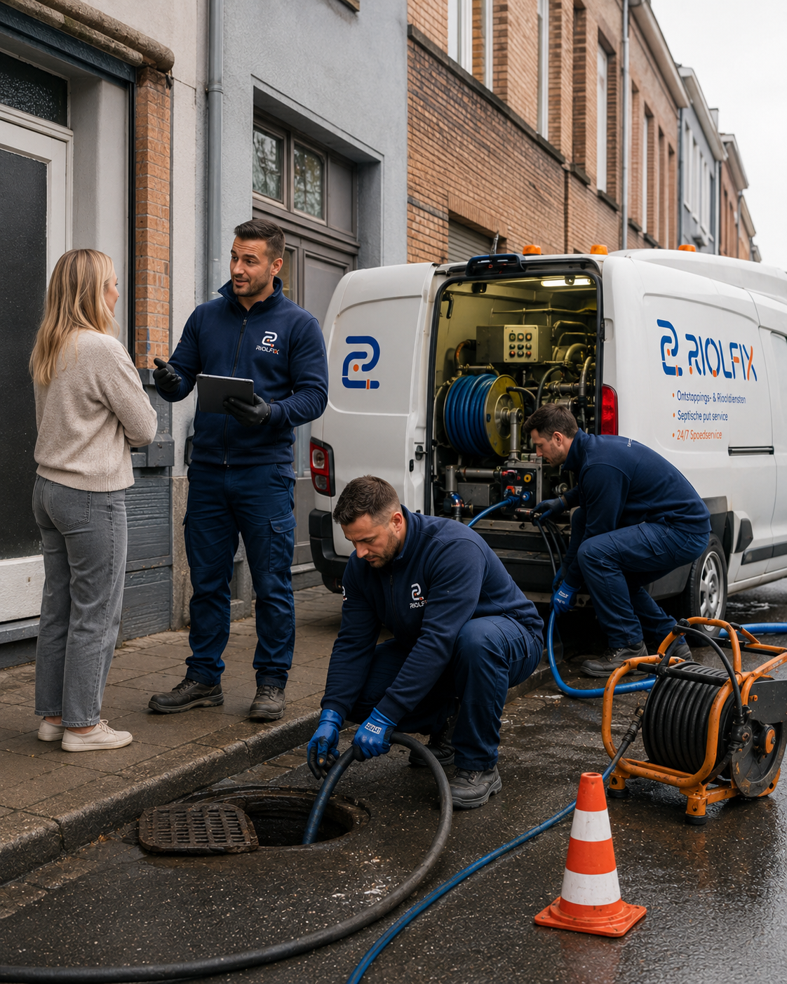 RIOLFIX ploeg voert rioolinterventie uit bij woning